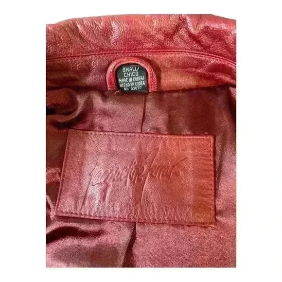 Vintage Jacqueline Ferrar burgundy Leather Jacket women’s Size S  Signs of wear - Picture 8 of 16